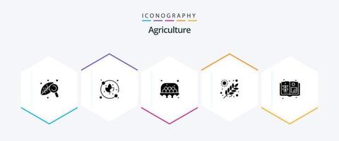 Landwirtschaft 25 Glyphe Symbol Pack einschließlich Bauernhof. Landwirtschaft. Ei. Körner. Landwirtschaft vektor