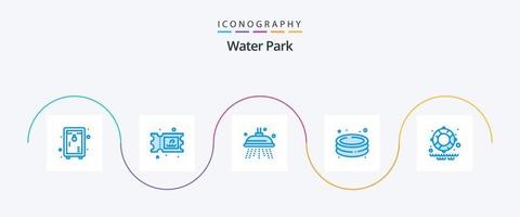 vatten parkera blå 5 ikon packa Inklusive . vatten. parkera. livräddare. parkera vektor