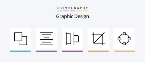 Design Linie 5 Symbol Pack einschließlich . Design. Lagen. kreativ Symbole Design vektor