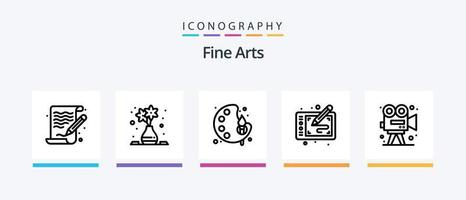 bra konst linje 5 ikon packa Inklusive cirkel. måla. styrelse. konst. musik. kreativ ikoner design vektor