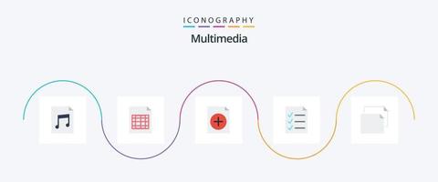 multimedia platt 5 ikon packa Inklusive . ny. landskap. kopia vektor