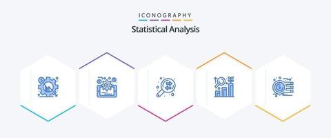 statistisch Analyse 25 Blau Symbol Pack einschließlich Währung. Wachstum. Geschäft. Graph. Forschung vektor