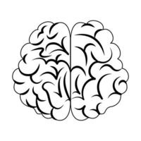 mänsklig hjärna intelligens symbol isolerad i svart och vitt vektor