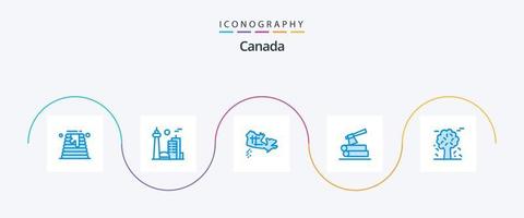 Kanada Blau 5 Symbol Pack einschließlich Arktis. Holz. Toronto. Holz. Axt vektor