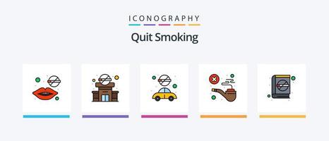 Verlassen Rauchen Linie gefüllt 5 Symbol Pack einschließlich Pflege. Gesundheitspflege. Zigarette. Rauchen. aus. kreativ Symbole Design vektor
