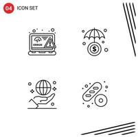 4 kreativ ikoner modern tecken och symboler av kodning global webb investering hand redigerbar vektor design element