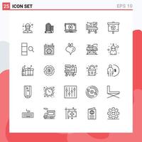 användare gränssnitt packa av 25 grundläggande rader av Diagram hjul app sjukhus uppdatering redigerbar vektor design element