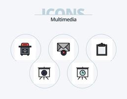 multimedia linje fylld ikon packa 5 ikon design. . gata. . multimedia vektor