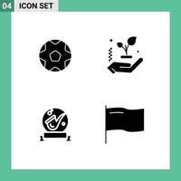 4 Benutzer Schnittstelle solide Glyphe Pack von modern Zeichen und Symbole von Fußball Musik- Fußball Baum Saxophon editierbar Vektor Design Elemente