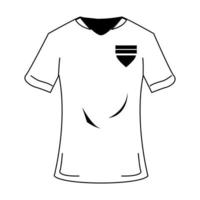 Fußballspieler T-Shirt Sportkleidung in schwarz und weiß vektor