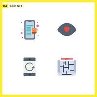 Lager Vektor Symbol Pack von 4 Linie Zeichen und Symbole zum Tasche Handy online Geschäft Mensch Geräte editierbar Vektor Design Elemente