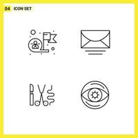 4 kreativ Symbole modern Zeichen und Symbole von Leistung Instrumente Erfolg Email Werkzeuge editierbar Vektor Design Elemente