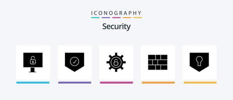 Sicherheit Glyphe 5 Symbol Pack einschließlich . Sicherheit. Sicherheit. schützen. Sicherheit. kreativ Symbole Design vektor