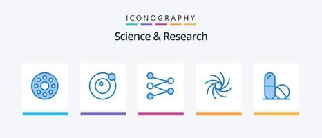 Wissenschaft Blau 5 Symbol Pack einschließlich . Raum. Raum. Medizin. kreativ Symbole Design vektor