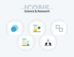 vetenskap platt ikon packa 5 ikon design. vetenskap. bunden. förmörkelse. Plats. Lägg till vektor