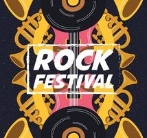rock festival underhållning inbjudan affisch vektor