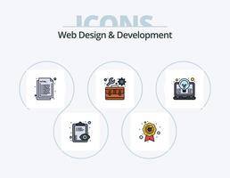 webb design och utveckling linje fylld ikon packa 5 ikon design. Sök. html. utveckling. stil. css vektor