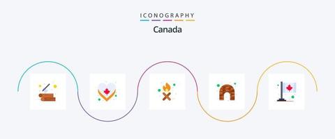 Kanada eben 5 Symbol Pack einschließlich Flagge. Hotel. Abenteuer. glasiert. Kanada vektor