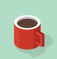 isometrischer Stil der roten Kaffeetasse vektor