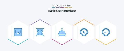 grundläggande 25 blå ikon packa Inklusive . hotell. . klocka vektor