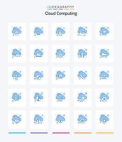 kreativ Wolke Computing 25 Blau Symbol Pack eine solche wie Daten. Botschaft. Rechnen. erhalten. Wolke vektor