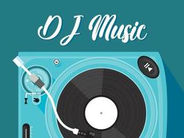 Musik DJ Party Thema Design. DJ-Design über blauem Hintergrund. vektor