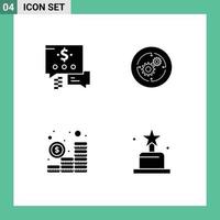 4 kreativ Symbole modern Zeichen und Symbole von Plaudern Investition Lösung Finanzen Münzen editierbar Vektor Design Elemente