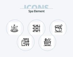 spa element linje ikon packa 5 ikon design. spa. bad. ljus. element. akupunktur vektor