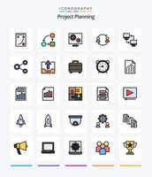 kreativ projekt hyvling 25 linje fylld ikon packa sådan som mobil. dator. skärm. användare. byta ut vektor