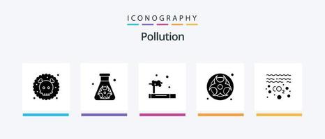 Verschmutzung Glyphe 5 Symbol Pack einschließlich Öl. Abfall. Gas. Verschmutzung. Gas. kreativ Symbole Design vektor