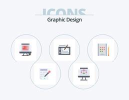 grafisk design platt ikon packa 5 ikon design. anteckningsbok. layout. css design. presentation. läsplatta vektor