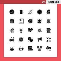 uppsättning av 25 modern ui ikoner symboler tecken för bearbeta sluta hand ta bort blockera redigerbar vektor design element