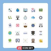 25 Universal- eben Farbe Zeichen Symbole von Radiergummi Tafel Desktop Verwaltung Ort editierbar Vektor Design Elemente