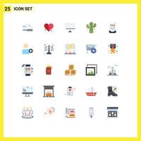 eben Farbe Pack von 25 Universal- Symbole von Kommunikation Pflanze Hochzeit Kaktus imac editierbar Vektor Design Elemente