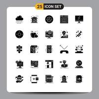 solide Glyphe Pack von 25 Universal- Symbole von Netz Lernen Haus e Buch editierbar Vektor Design Elemente