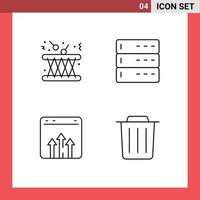 4 linje begrepp för webbplatser mobil och appar trumma företag instrument data Graf redigerbar vektor design element