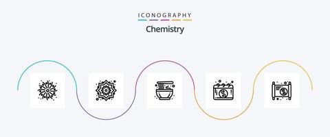 Chemie Linie 5 Symbol Pack einschließlich Papier. Chinesisch. Kultur. Mandarin. China vektor