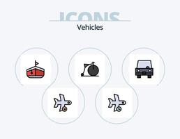fordon linje fylld ikon packa 5 ikon design. transport. flyg. transport. kolla upp. transport vektor