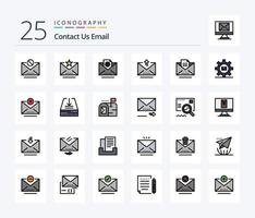 Email 25 Linie gefüllt Symbol Pack einschließlich Email. Kopieren. Email. hochladen. Brief vektor