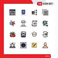 16 kreativ ikoner modern tecken och symboler av Bank rätt säkerhet framåt- gränssnitt redigerbar kreativ vektor design element