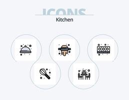 kök linje fylld ikon packa 5 ikon design. . rullande. kök. stift. kök vektor