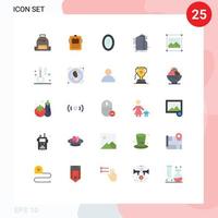 redigerbar vektor linje packa av 25 enkel platt färger av smart stad byggnad svetsare spegel Hem redigerbar vektor design element