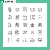 25 kreativ Symbole modern Zeichen und Symbole von Pfeil Lied Kiosk Musik- Album editierbar Vektor Design Elemente
