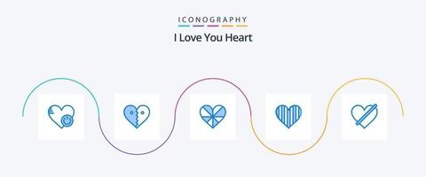 hjärta blå 5 ikon packa Inklusive hjärta. nekad. ha sönder. gåva. tycka om vektor