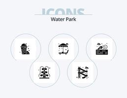 Wasser Park Glyphe Symbol Pack 5 Symbol Design. . Ort. Park. Wasser Park. Garten vektor