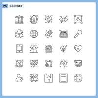 uppsättning av 25 modern ui ikoner symboler tecken för diamant design grafisk abstrakt användare redigerbar vektor design element