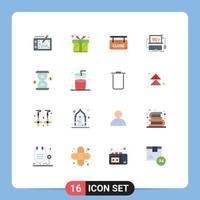 uppsättning av 16 modern ui ikoner symboler tecken för timme spel marknadsföra Lagra uppkopplad redigerbar packa av kreativ vektor design element