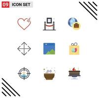 uppsättning av 9 modern ui ikoner symboler tecken för födelsedag gåva pil webb Foto redigerbar vektor design element