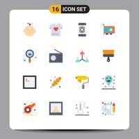 uppsättning av 16 modern ui ikoner symboler tecken för användare öka Plats tillväxt teknologi redigerbar packa av kreativ vektor design element