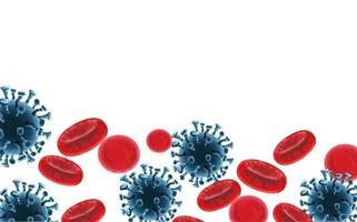 koronaviruspartiklar och blodbakgrund vektor